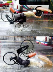 雨と自転車